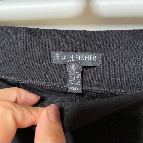 Eileen Fisher System Washable Stretch Crepe Slim Straight Pant in Black PS - Picture 5 of 11